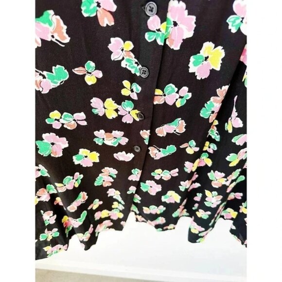 NWT Scoop Black Floral Button Front Midi Dress Size M - Picture 12 of 16